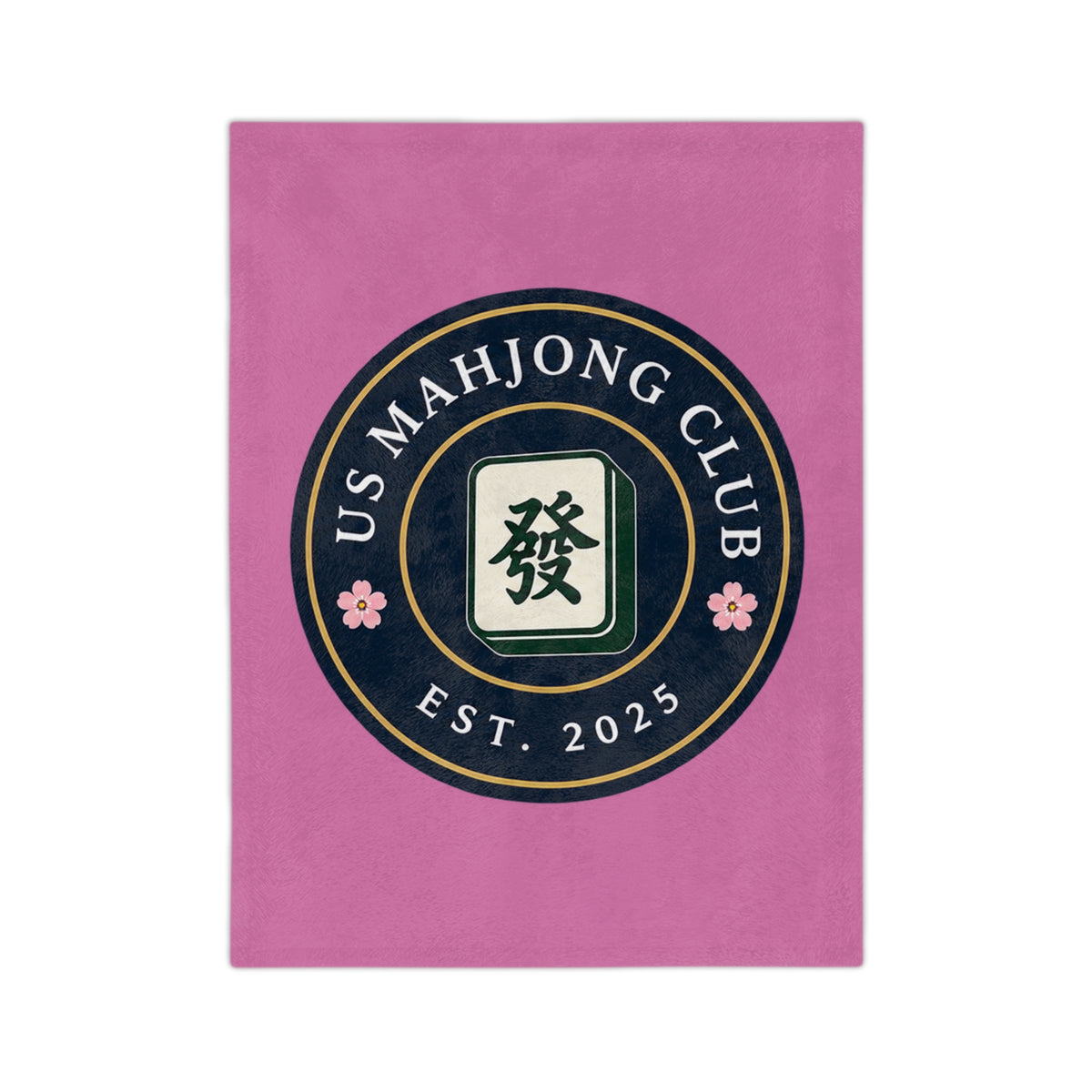 US Mahjong Club Pink Velveteen Blanket