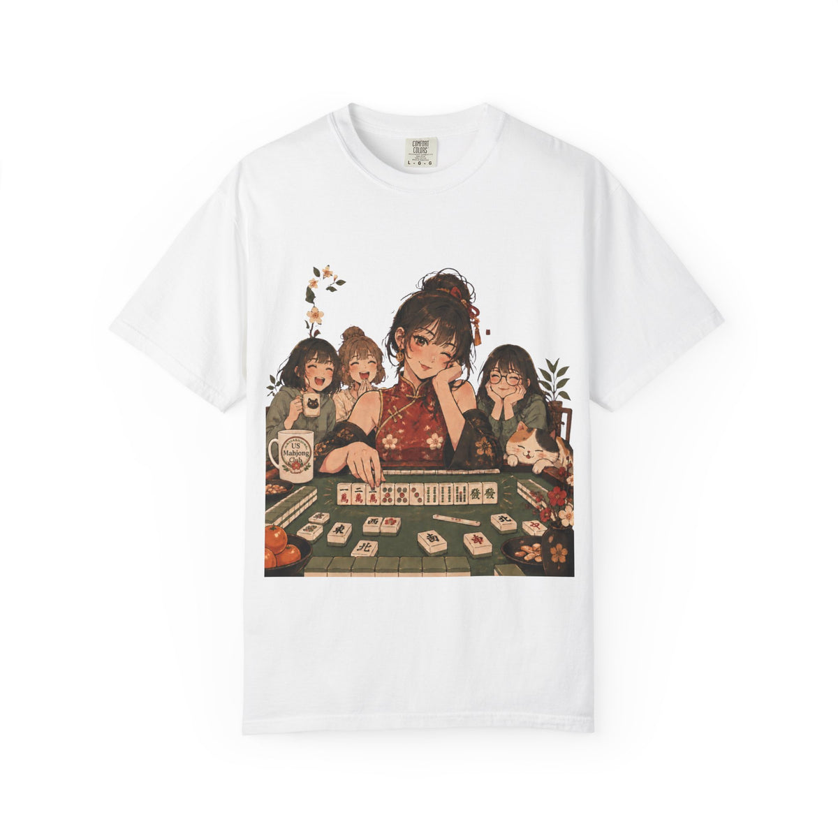 Retro Anime Mahjong Girls Graphic T-Shirt